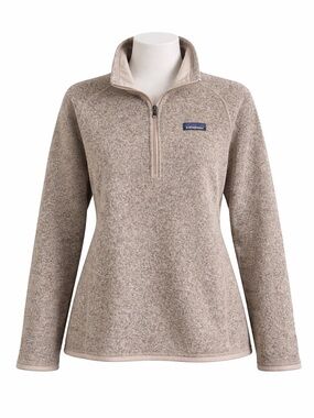 Size S Patagonia Women’s Better Sweater 1/4 Zip Taupe Grey Fleece Pullover